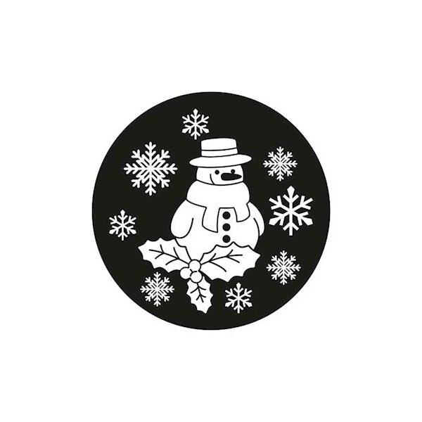 Gobo motif bonhomme de neige 1 couleur blanc 54mm