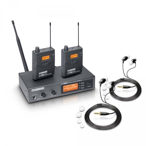 LD Systems MEI 1000 G2 BUNDLE - Systme d'In-Ear Monitoring HF avec 2 rcepteurs Beltpack et 2 paires d'couteurs intra