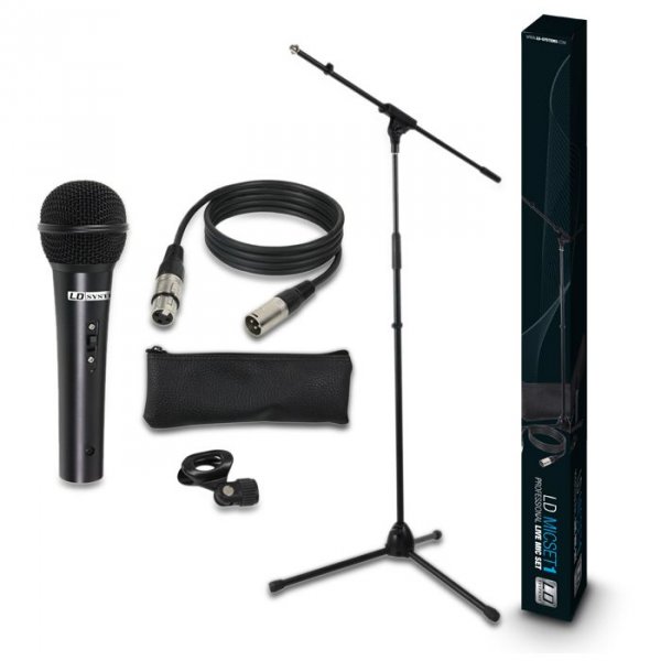 LD Systems MIC SET 1 - Set Microphone avec Micro, Pied Micro, Cble et Pince Micro