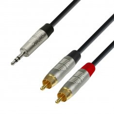 Câble Audio REAN Jack 3,5 mm stéréo vers 2 x RCA mâle 1,5 m