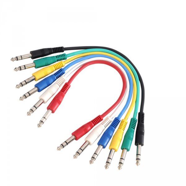 Set Câble de Patch Jack 6,35 mm stéréo vers Jack 6,35 mm stéréo 0,6 m