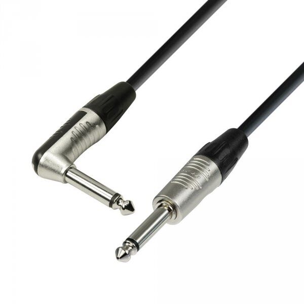 Câble Instrument REAN Jack 6,35 mm mono vers Jack 6,35 mm mono coudé 3,0  m