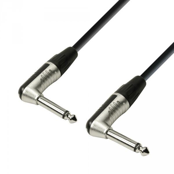 Câble Instrument REAN Jack 6,35 mm mono coudé vers Jack 6,35 mm mono coudé 0,6 m