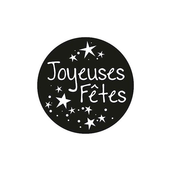 Gobo motif joyeuses fêtes 1 couleur blanc 54mm