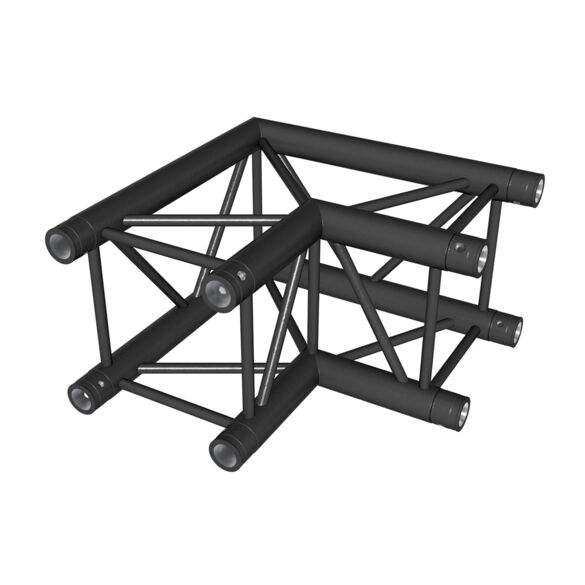 Angle aluminium carré 290 charge lourde 2 directions 90° noir - Contest Stage QUATRO-A01 blk