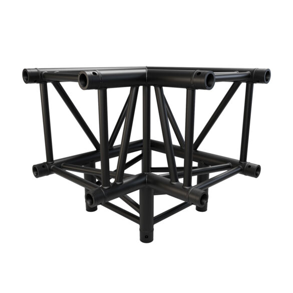 Angle aluminium carré 390 charge lourde 3 directions 90° noir - Contest Stage QUATRO39-A02 blk