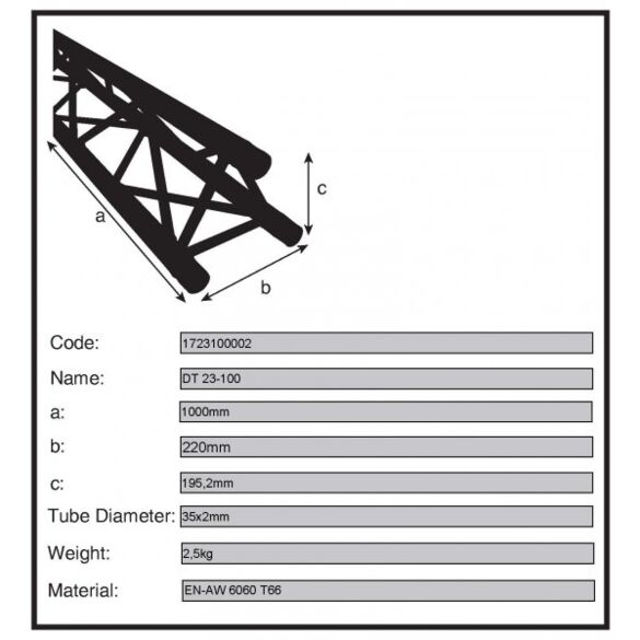 Structure alu Duratruss DT23-100