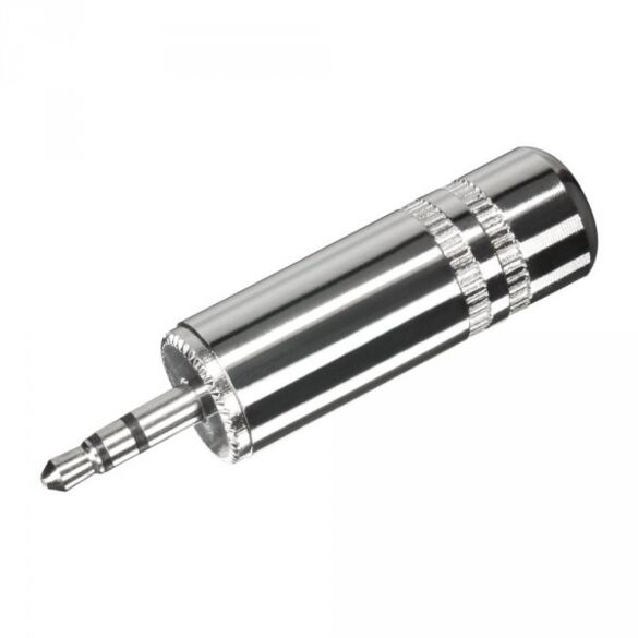Connecteur Jack 3,5 mm stéréo chrome section 8,5 mm