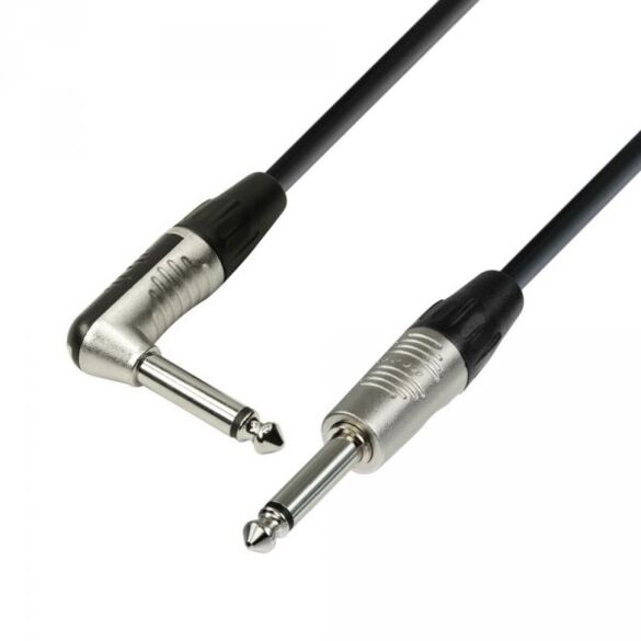 Câble Instrument REAN Jack 6,35 mm mono vers Jack 6,35 mm mono coudé 3,0  m