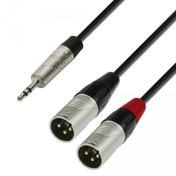Câble Audio  Jack 3,5 mm stéréo vers 2 x XLR mâle 3 m