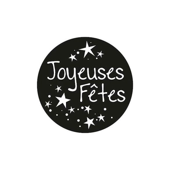 Gobo motif joyeuses fêtes 1 couleur blanc 54mm
