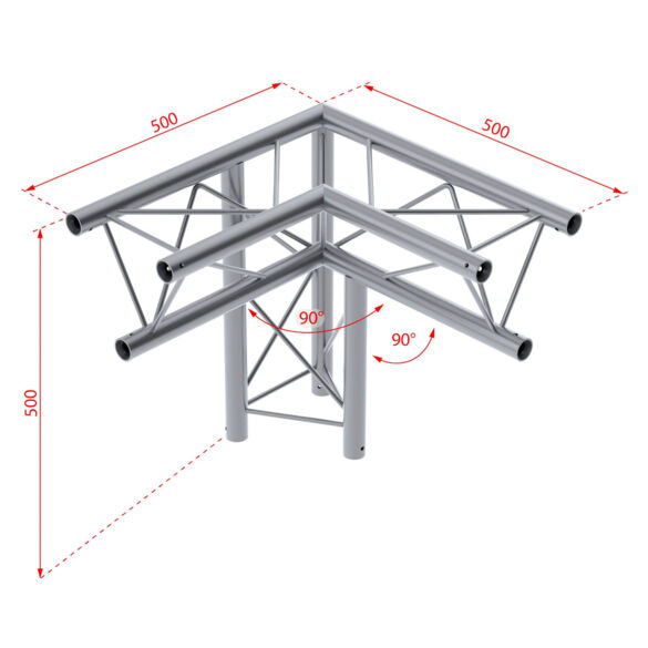 Angle Triangulaire 220 mm 3 directions 50 cm gauche 90° - Contest Stage DECO22T-AG03
