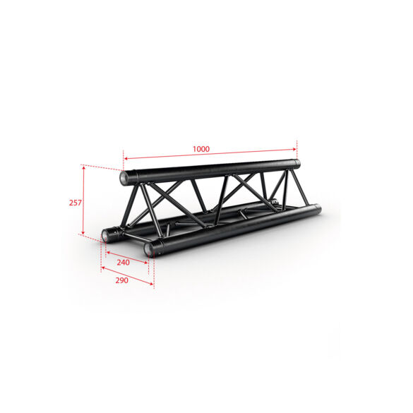 Structure alu triangulaire 290 - 1 m noire - Contest Stage PT29-100 blk