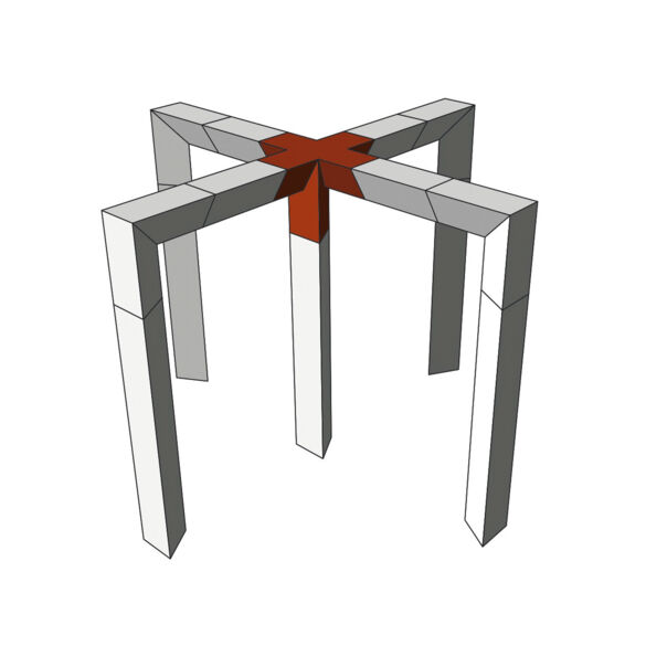 Croix 290 mm 4 directions plus pied - Contest Stage AG29-053