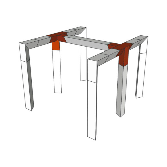 Té 290 mm 4 directions sommet bas - Contest Stage AG29-042