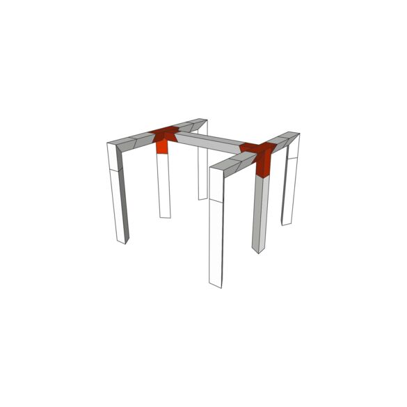 Té 290 mm 4 directions sommet bas noir - Contest Stage AG29-042 blk