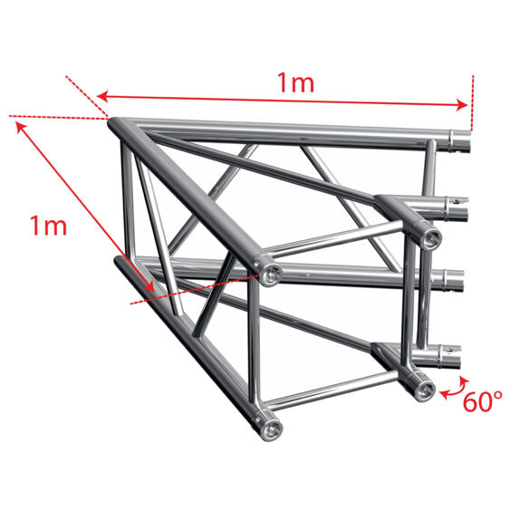 Angle aluminium carré 290 2 directions 100cm 60° - Contest Stage AGQUA-01