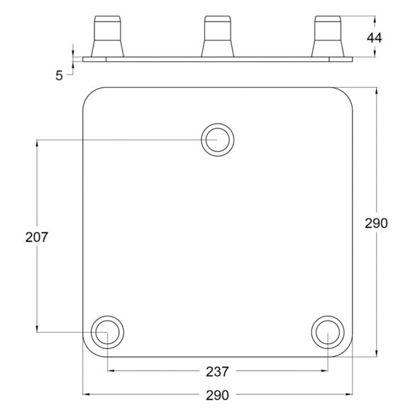 Embase pour structure TRIO 290 Avec manchons blanc - Contest Stage EM29-B3 W