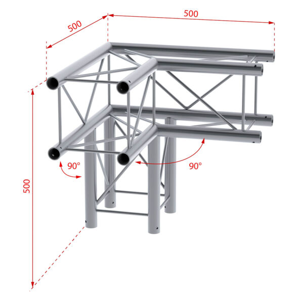 Pièce coté Quatro 220 mm 3 directions 50 cm 90° - Contest Stage DECO22Q-AG02