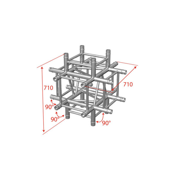 Angle aluminium carré 290 6 directions 90° - Contest Stage AGQUA-08