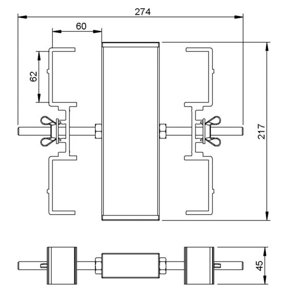 Pince de liaison pour quatre pieds carrés - praticable STAGE - Contest Stage PLTS-fc4