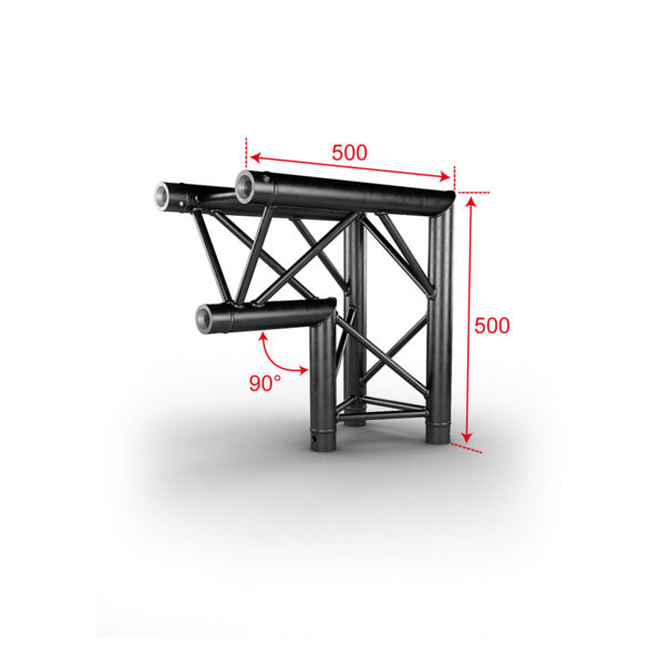 Angle Trio 2 directions 90° sommet intérieur noir - Contest Stage AG29-025 blk