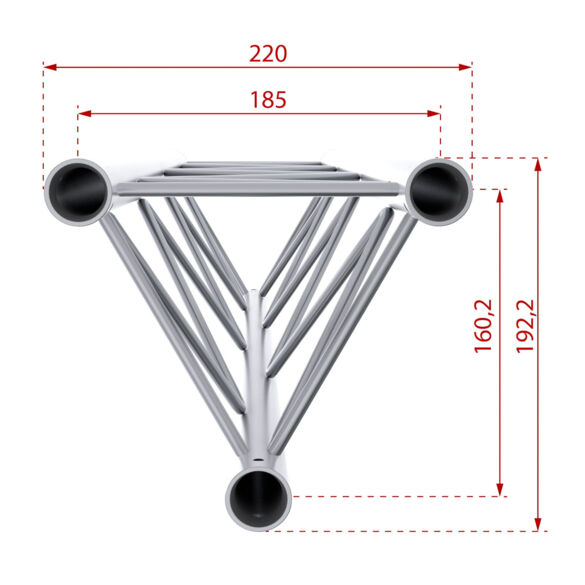 Structure alu triangulaire 220 déco - 1 m - Contest Stage DECO22T-PT100