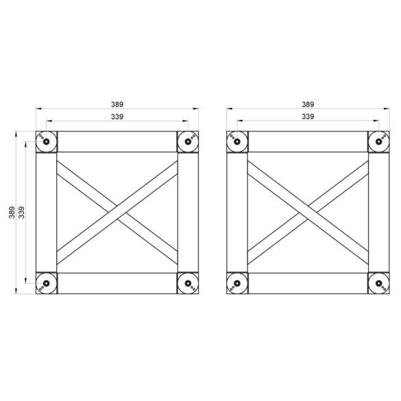 Cube de jonction pour structure carré 390 séries QUATRO39, Pesant 13,97 kg pour des dime - Contest Stage AGCUB390 blk - no