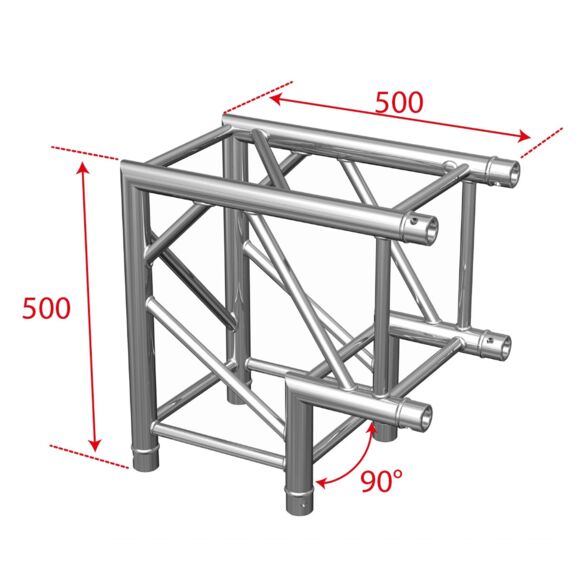 Angle aluminium carré 290 2 directions 50 cm 90° - Contest Stage AGQUA-02