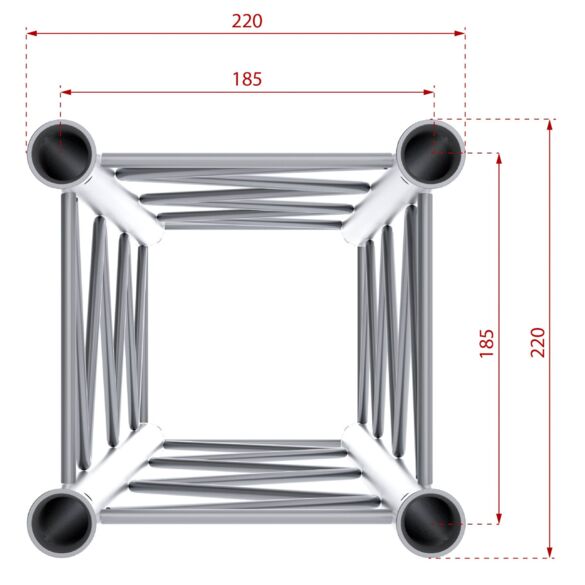 Structure alu carrée 220 déco - 50 cm - Contest Stage DECO22Q-PT50