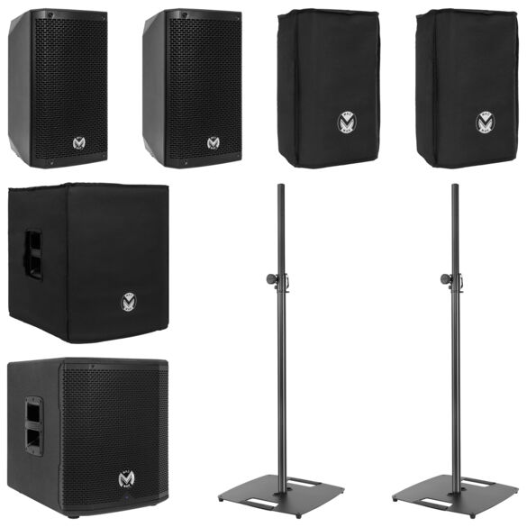 Mac Mah Pack AS 108 (la paire) + AS 812 Sub + housses et support d'enceintes ST180 – 110 cm