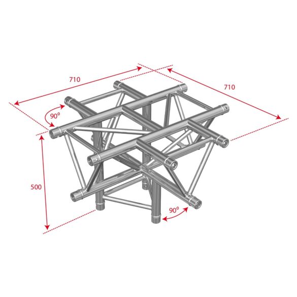 Croix 290 mm 4 directions plus pied - Contest Stage AG29-053