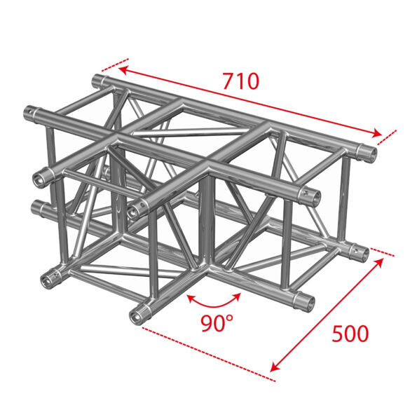 Angle aluminium carré 290 3 directions 90° blanc - Contest Stage AGQUA-05 W