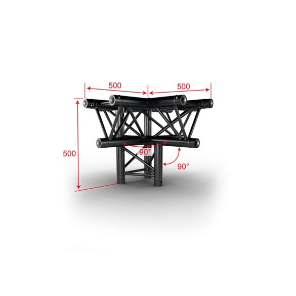 Angle Trio 3 directions 90° sommet bas droit noir - Contest Stage AG29-033 blk