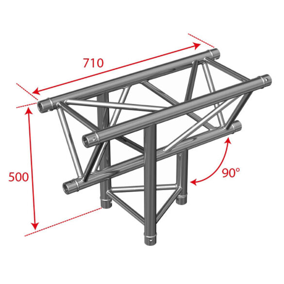 Té vertical 290 mm 3 directions sommet bas - Contest Stage AG29-035