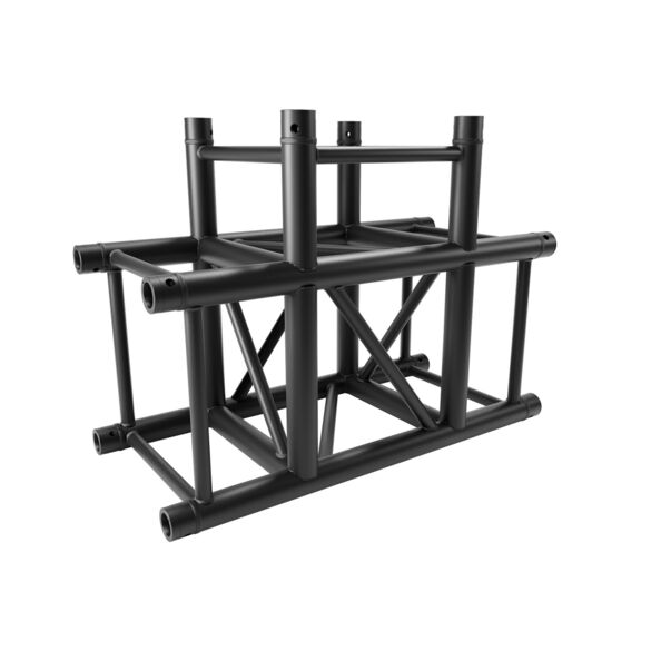 Angle aluminium carré 390 charge lourde 3 directions 90° noir - Contest Stage QUATRO39-A03 blk