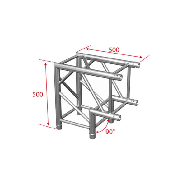 Angle aluminium carré 290 charge lourde 2 directions 90° - Contest Stage QUATRO-A01