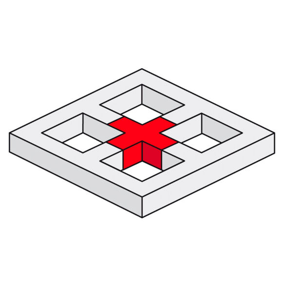 Angle aluminium carré 290 4 directions 90° - Contest Stage AGQUA-06