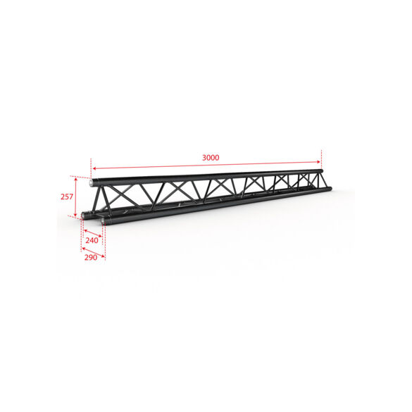 Structure alu triangulaire 290 - 3 m noire - Contest Stage PT29-300 blk