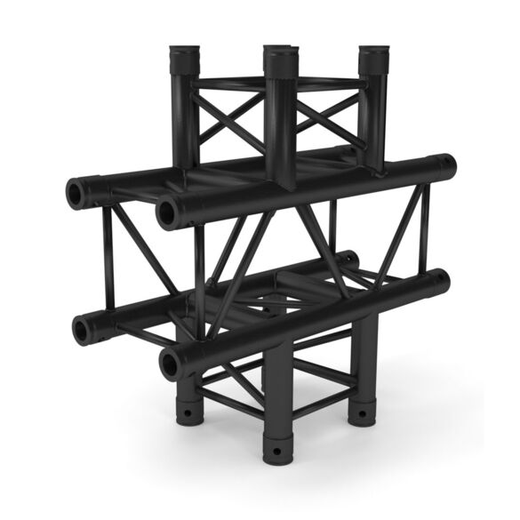 Angle aluminium carré 290 4 directions 90° noir - Contest Stage AGQUA-06 blk