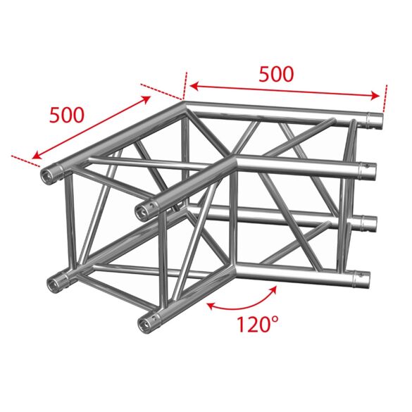 Angle aluminium carré 290 2 directions 50cm 120° blanc - Contest Stage AGQUA-03 W