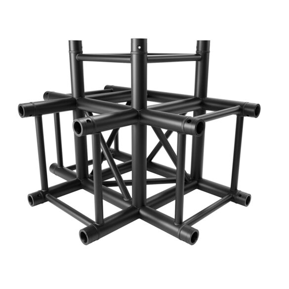 Angle aluminium carré 390 charge lourde 4 directions 90° noir - Contest Stage QUATRO39-A05 blk