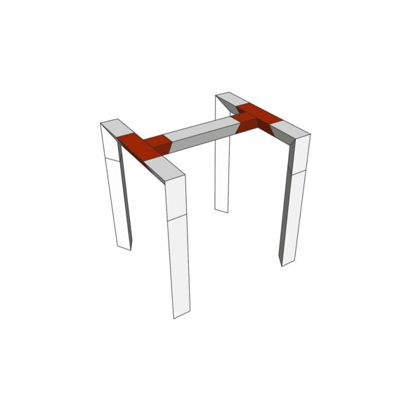 Té horizontal 290 mm 3 directions 90° noir - Contest Stage AG29-036 blk