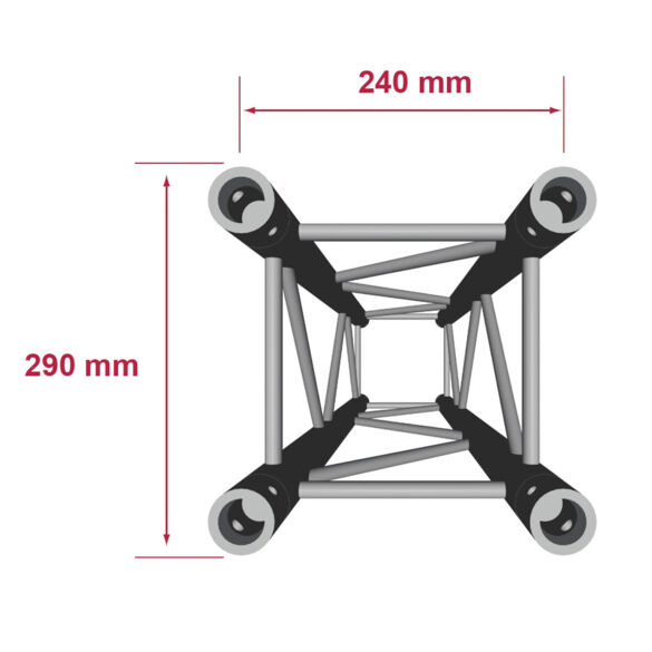 Structure alu carrée 290 - 71 cm - Contest Stage QUA29-071