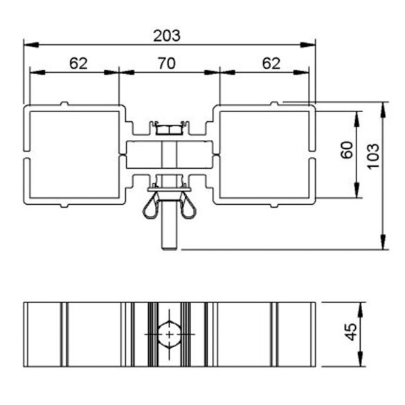 Pince de liaison pour deux pieds carrés - praticable STAGE - Contest Stage PLTS-fc2