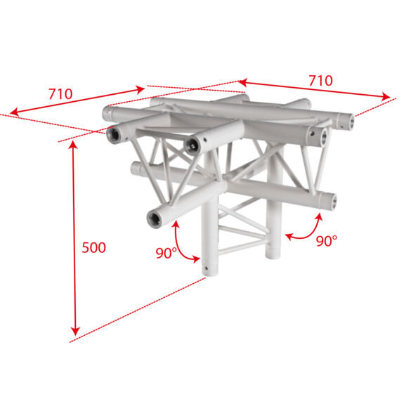 Croix 290 mm 4 directions plus pied blanc - Contest Stage AG29-053 W