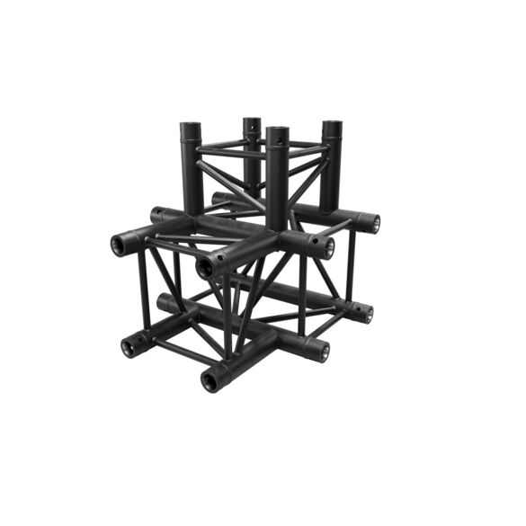 Angle aluminium carré 290 charge lourde 4 directions 90° noir - Contest Stage QUATRO-A05 blk