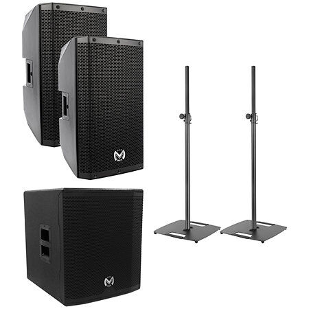 Mac Mah Pack AS 112 (la paire) + AS 815 Sub +  supports d'enceintes Plugger ST180 (la paire) – 110 cm