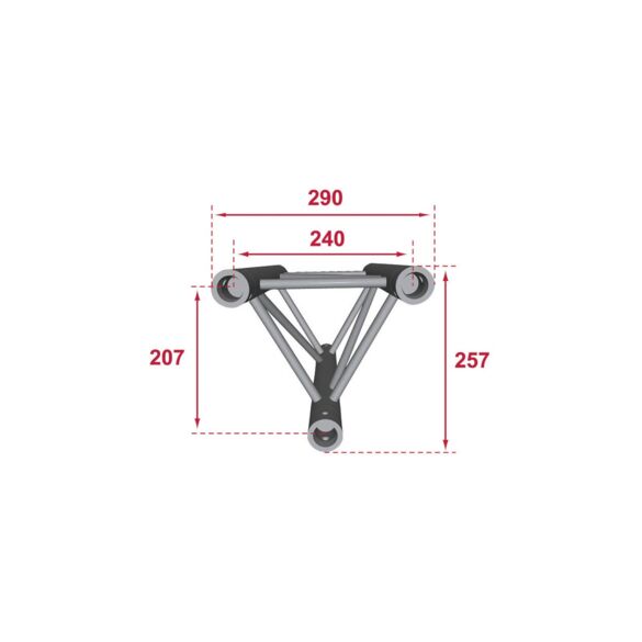 Structure alu triangulaire 290 - 50 cm noire - Contest Stage PT29-050 blk