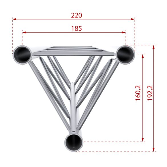 Structure alu triangulaire 220 déco - 2 m - Contest Stage DECO22T-PT200